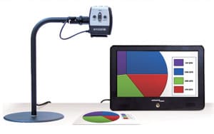 Enhanced Vision Acrobat, free standing portable camera, attached to a monitor