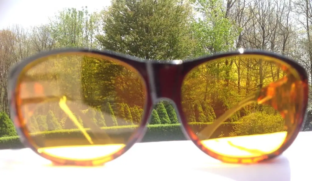 image of sunglasses with a yellow tint