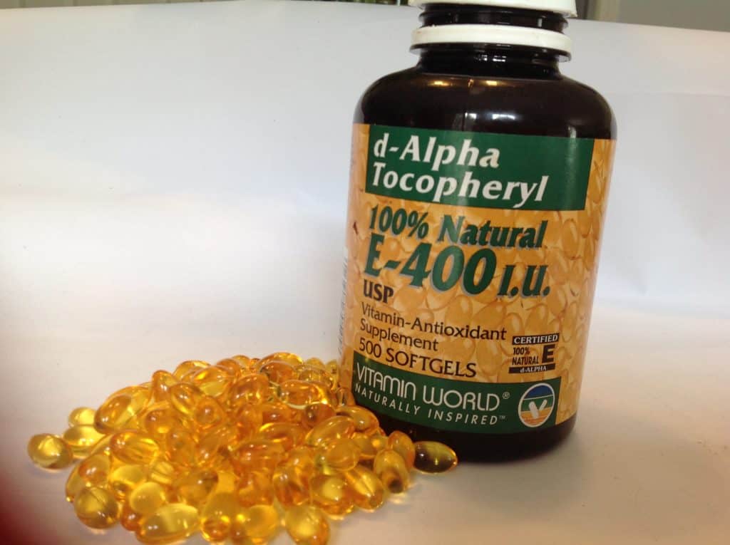 bottle of vitamin E sofgels