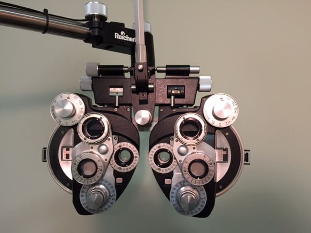 image of a phoropter from an eye doctor office