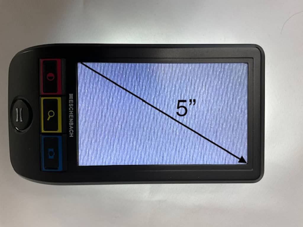 image of video magnifier with the screen measurement on the diagonal