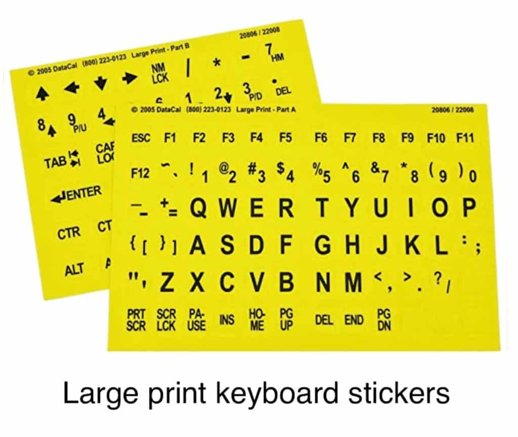 image of large print keyboard stickers