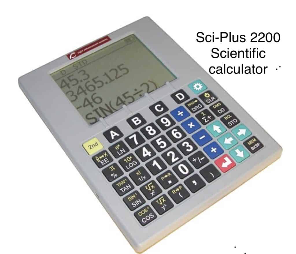image of a large button talking calculator