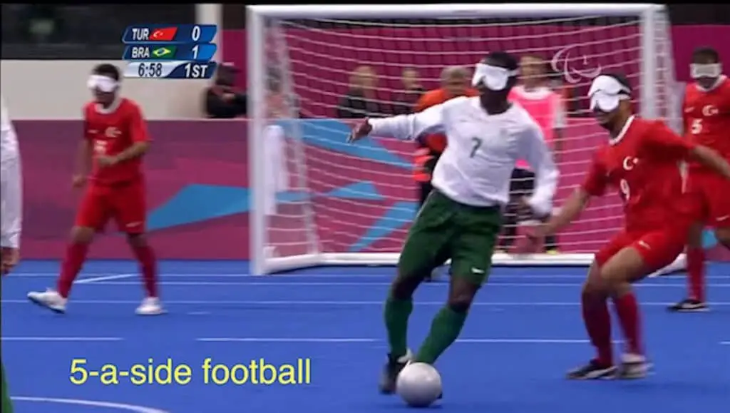 image of a 5-a-side footballer defending the goal